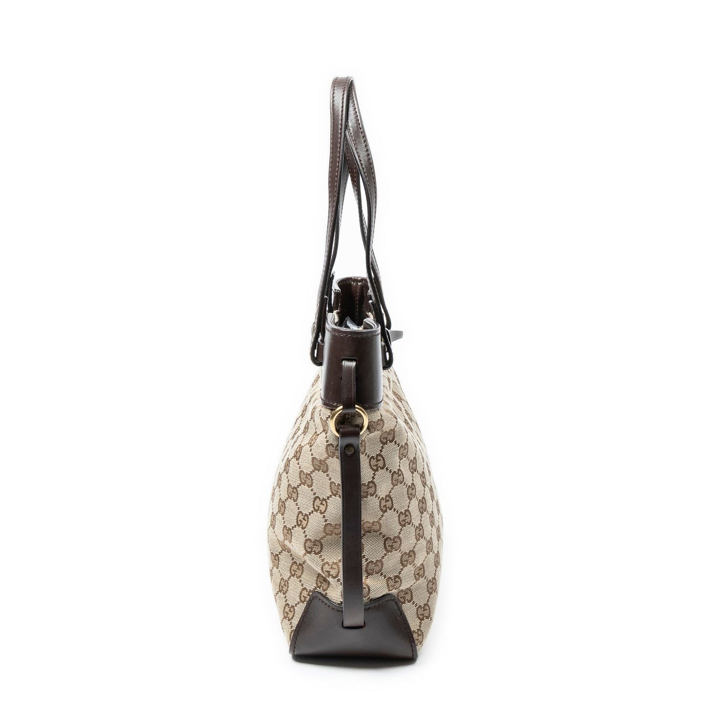 Gucci Tall Belt Tote Bag Brown Beige GG Canvas — view 4