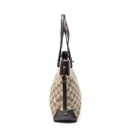 Gucci Tall Belt Tote Bag Brown Beige GG Canvas — view 4