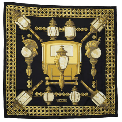 Hermes Scarf Black Gold Silk — view 2