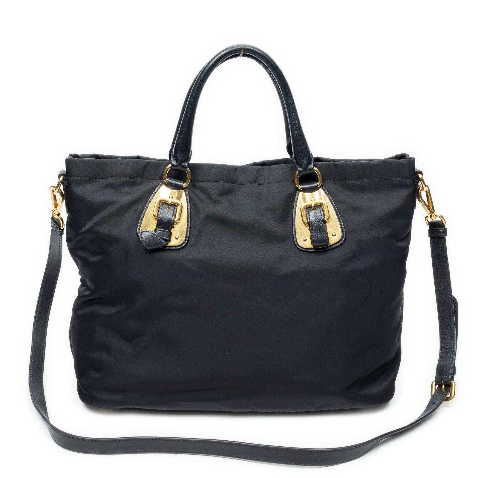 Prada Shopping Tote Bag Black Nylon Canvas — view 5