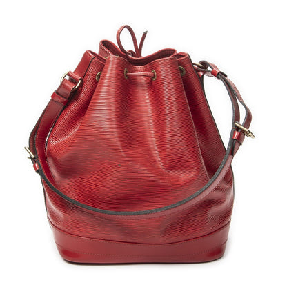 Louis Vuitton Noe Red Epi Bucket Bag — view 5