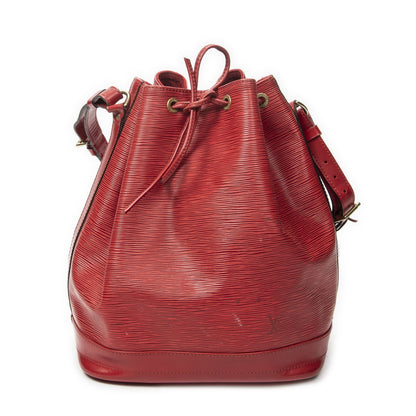 Louis Vuitton Noe Red Epi Bucket Bag