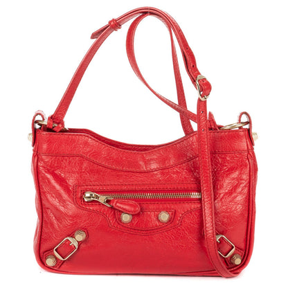 Balenciaga Mini City Crossbody Red Damage Leather