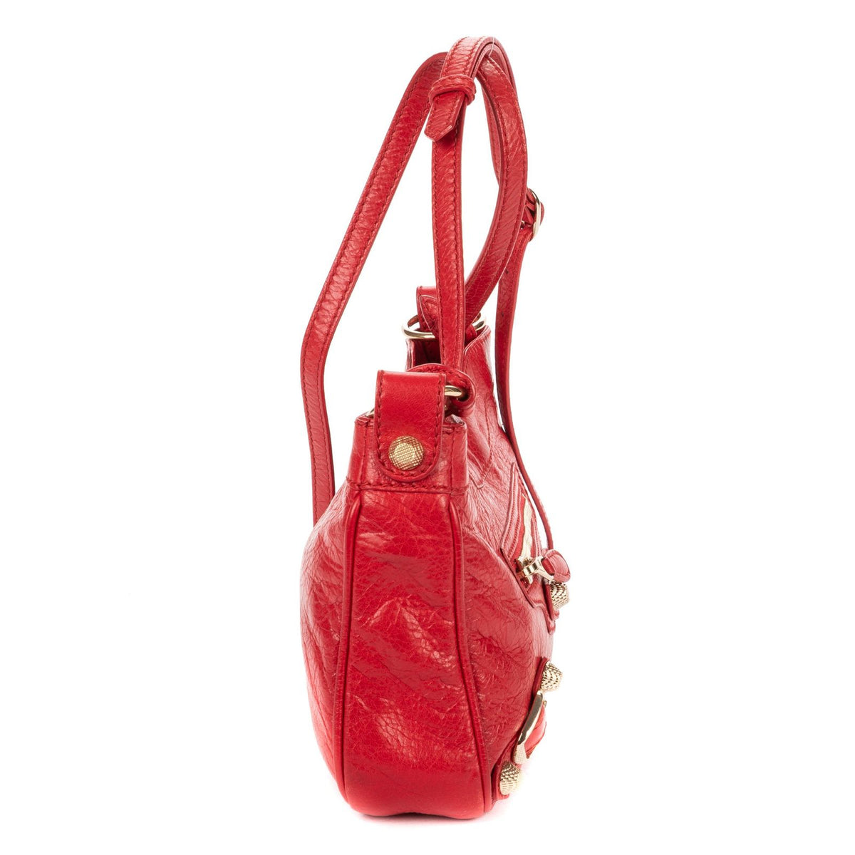 Balenciaga Mini City Crossbody Red Damage Leather — view 4