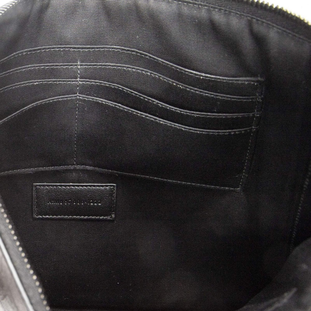 Saint Laurent Tablet Clutch Gray Croco Embossed Leather — view 5