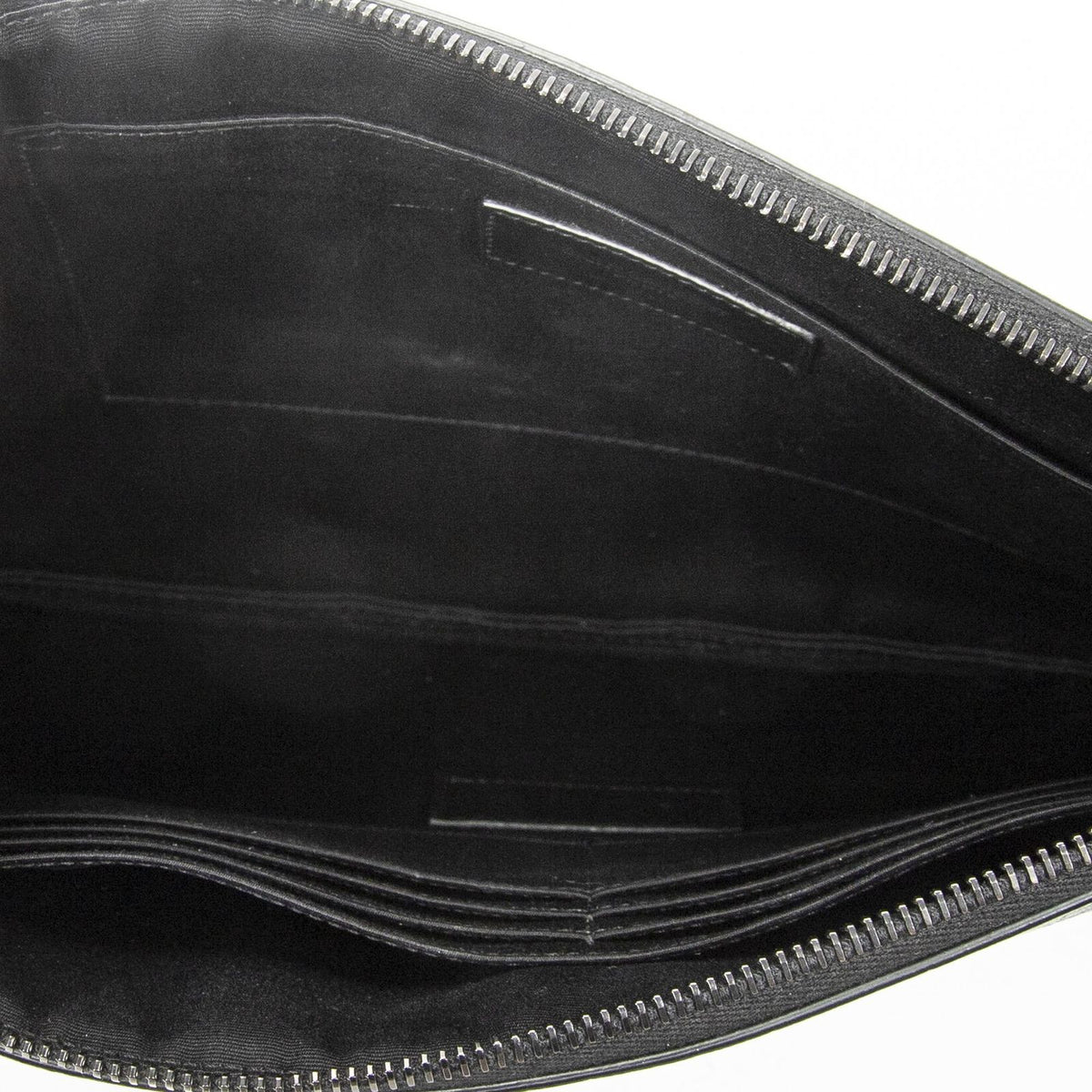Saint Laurent Tablet Clutch Gray Croco Embossed Leather — view 4