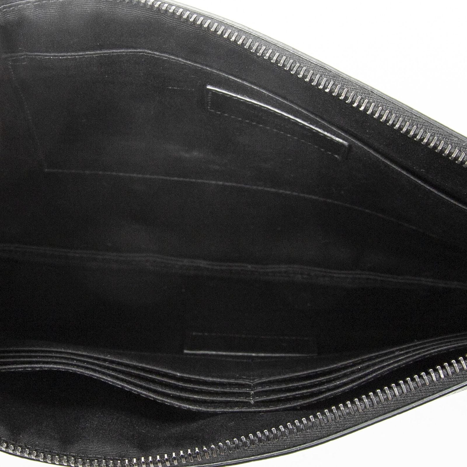 Saint Laurent Tablet Clutch Gray Croco Embossed Leather — view 4