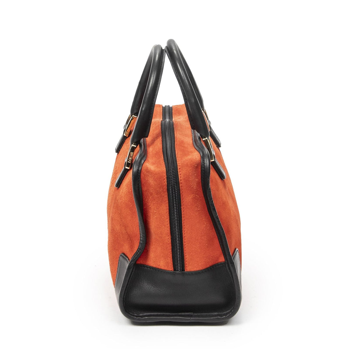 Loewe Vintage Amazona Red Black Suede Leather Handbag — view 3