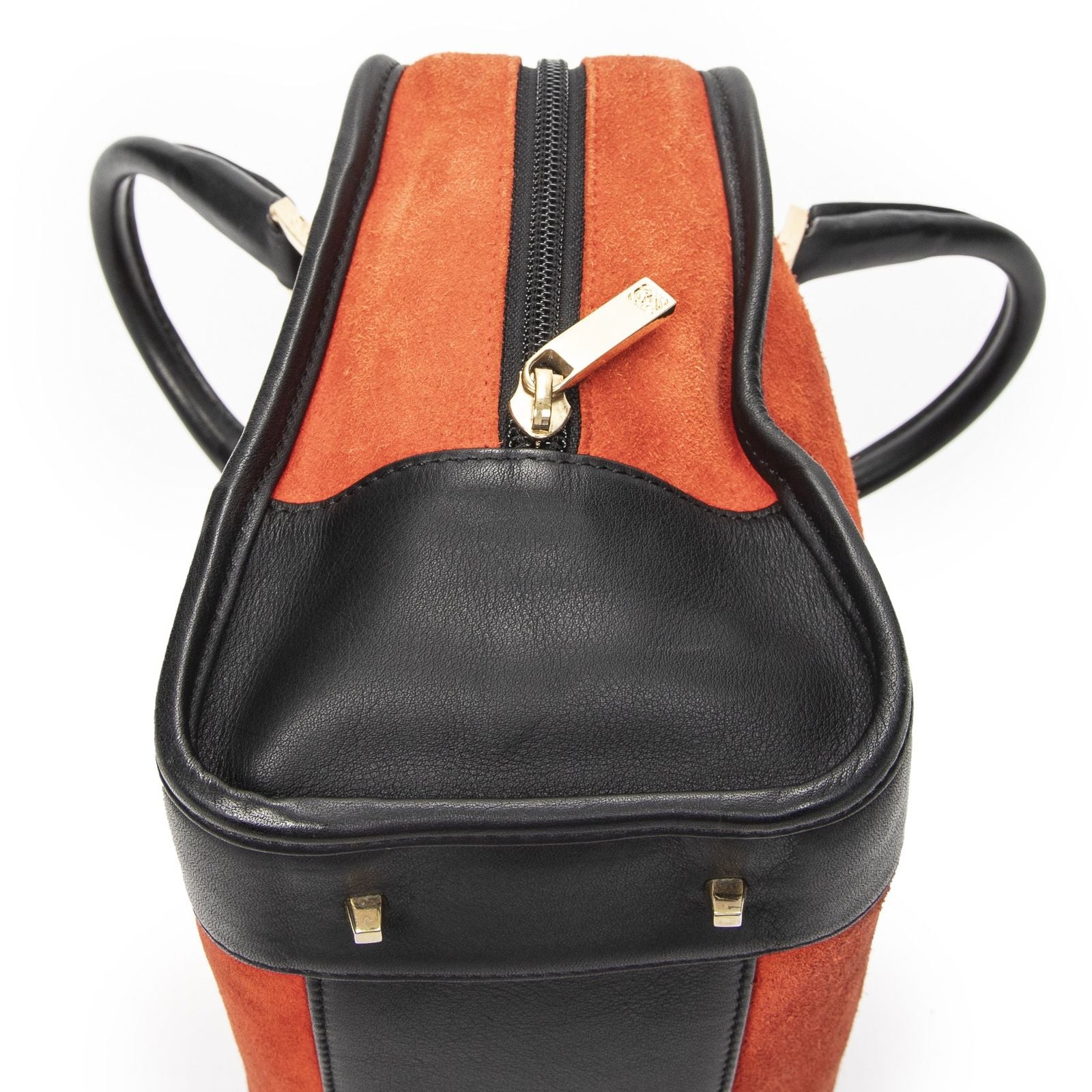 Loewe Vintage Amazona Red Black Suede Leather Handbag — view 7