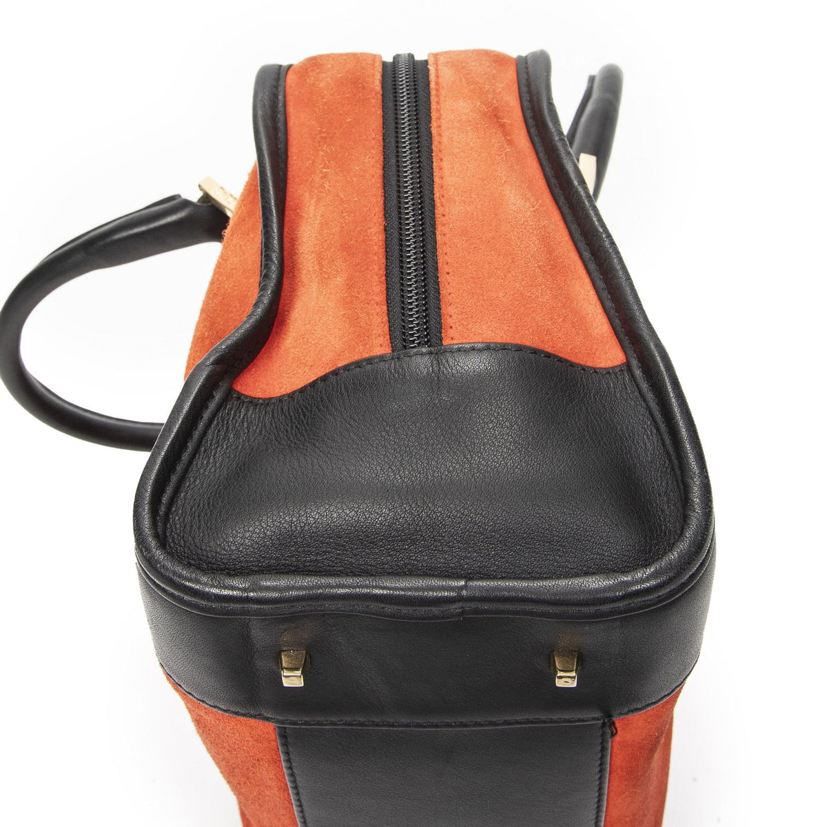 Loewe Vintage Amazona Red Black Suede Leather Handbag — view 8