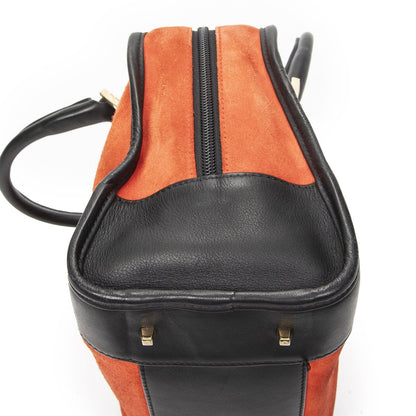 Loewe Vintage Amazona Red Black Suede Leather Handbag — view 8