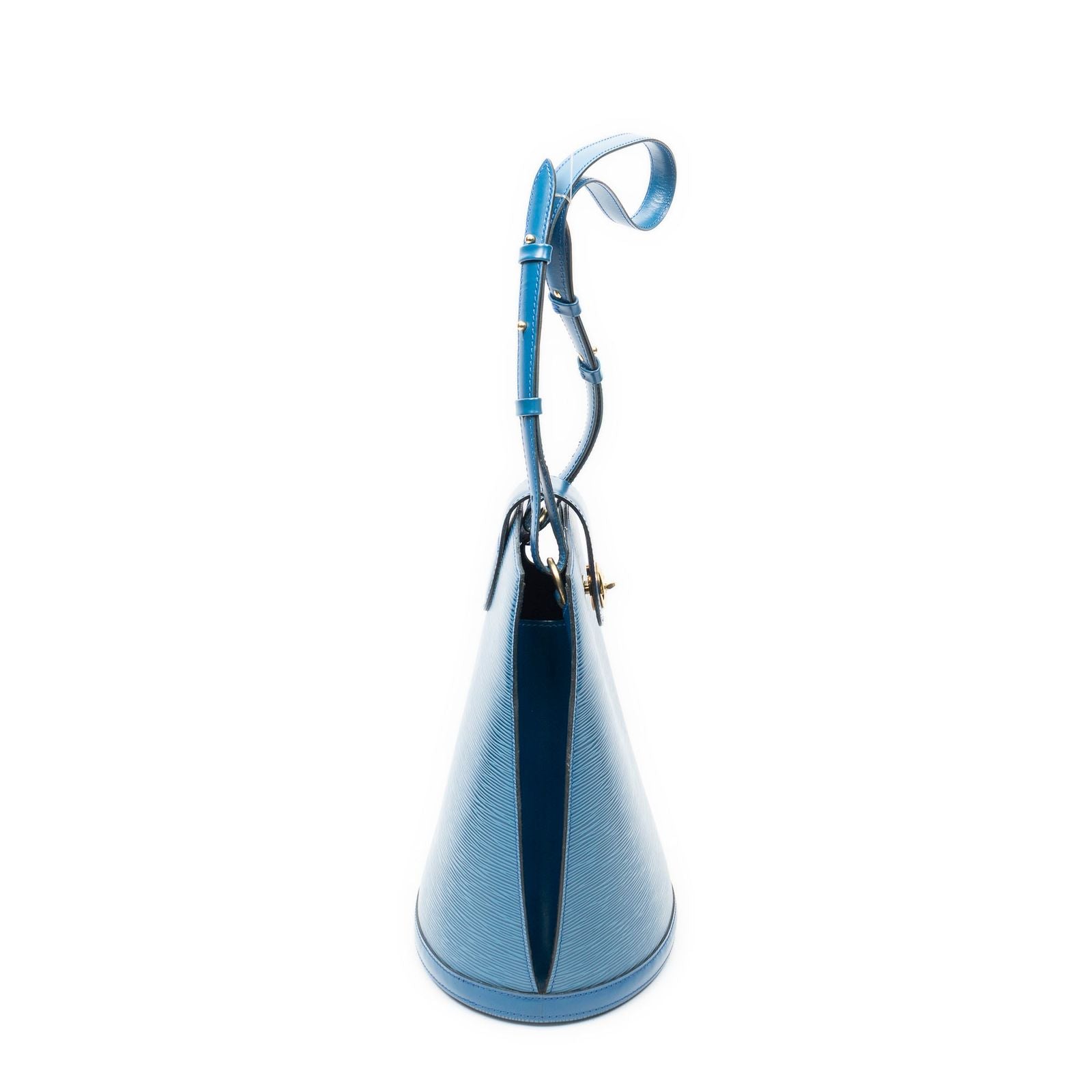 Louis Vuitton Cluny Blue Epi Handbag — view 4