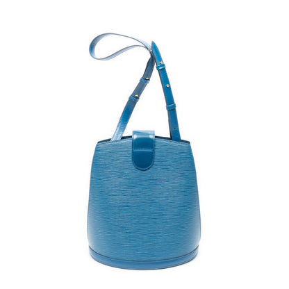 Louis Vuitton Cluny Blue Epi Handbag — view 5
