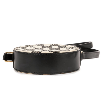 Celine Round Purse Crossbody Black Beige Triomphe Embroidery Canvas — view 6