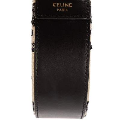 Celine Round Purse Crossbody Black Beige Triomphe Embroidery Canvas — view 8