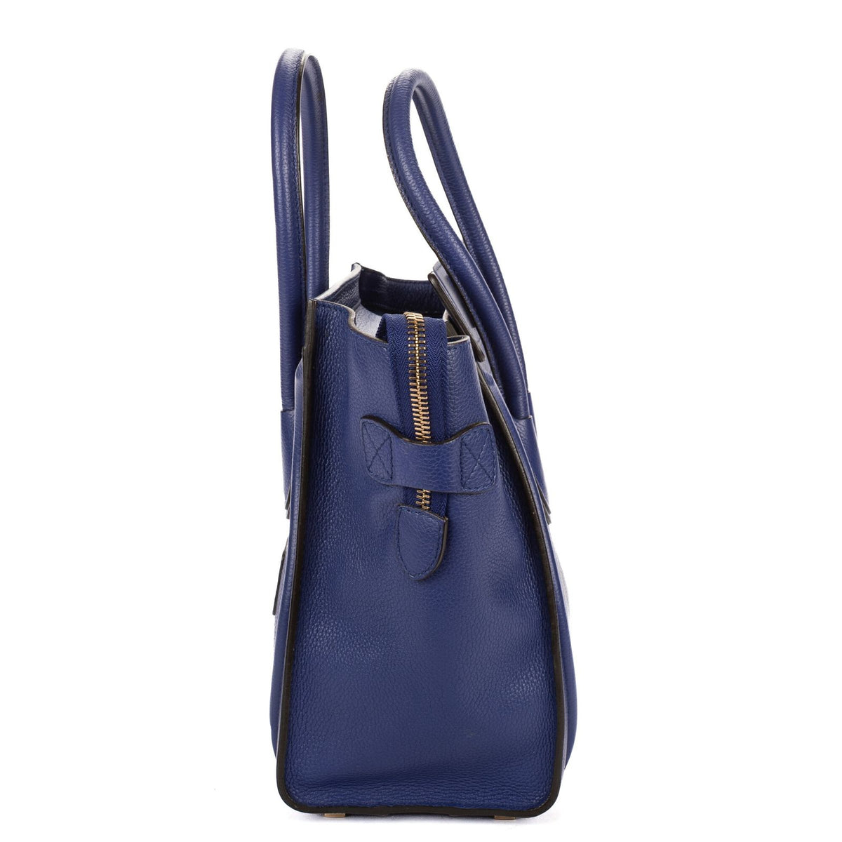 Celine Micro Luggage Navy Grain Calfskin Leather Handbag — view 3