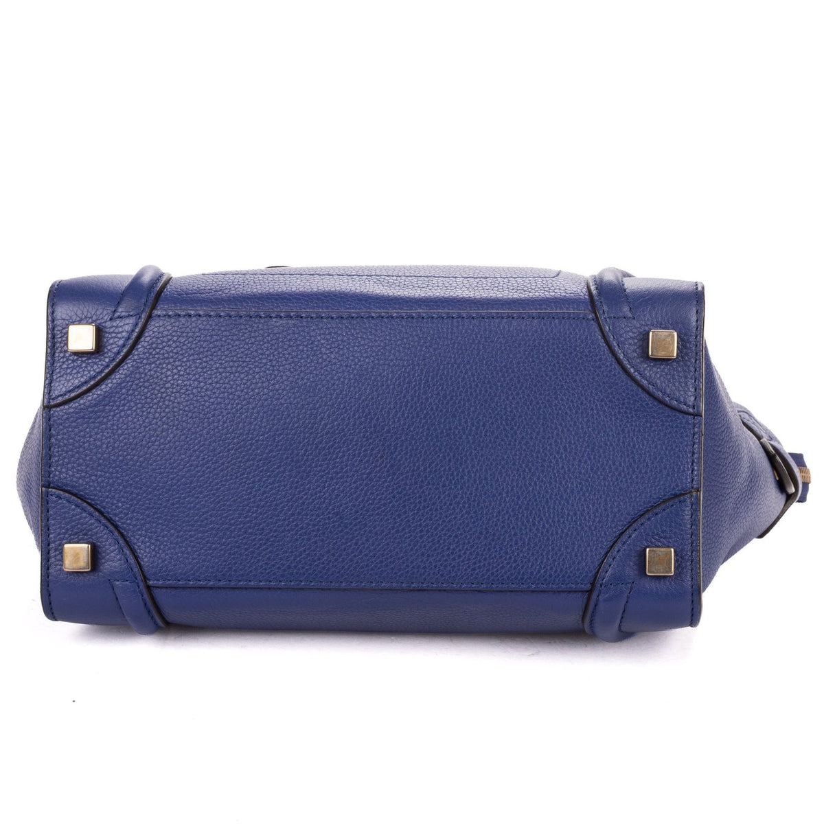 Celine Micro Luggage Navy Grain Calfskin Leather Handbag — view 6