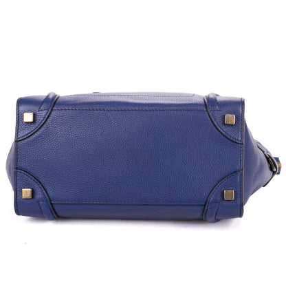 Celine Micro Luggage Navy Grain Calfskin Leather Handbag — view 6
