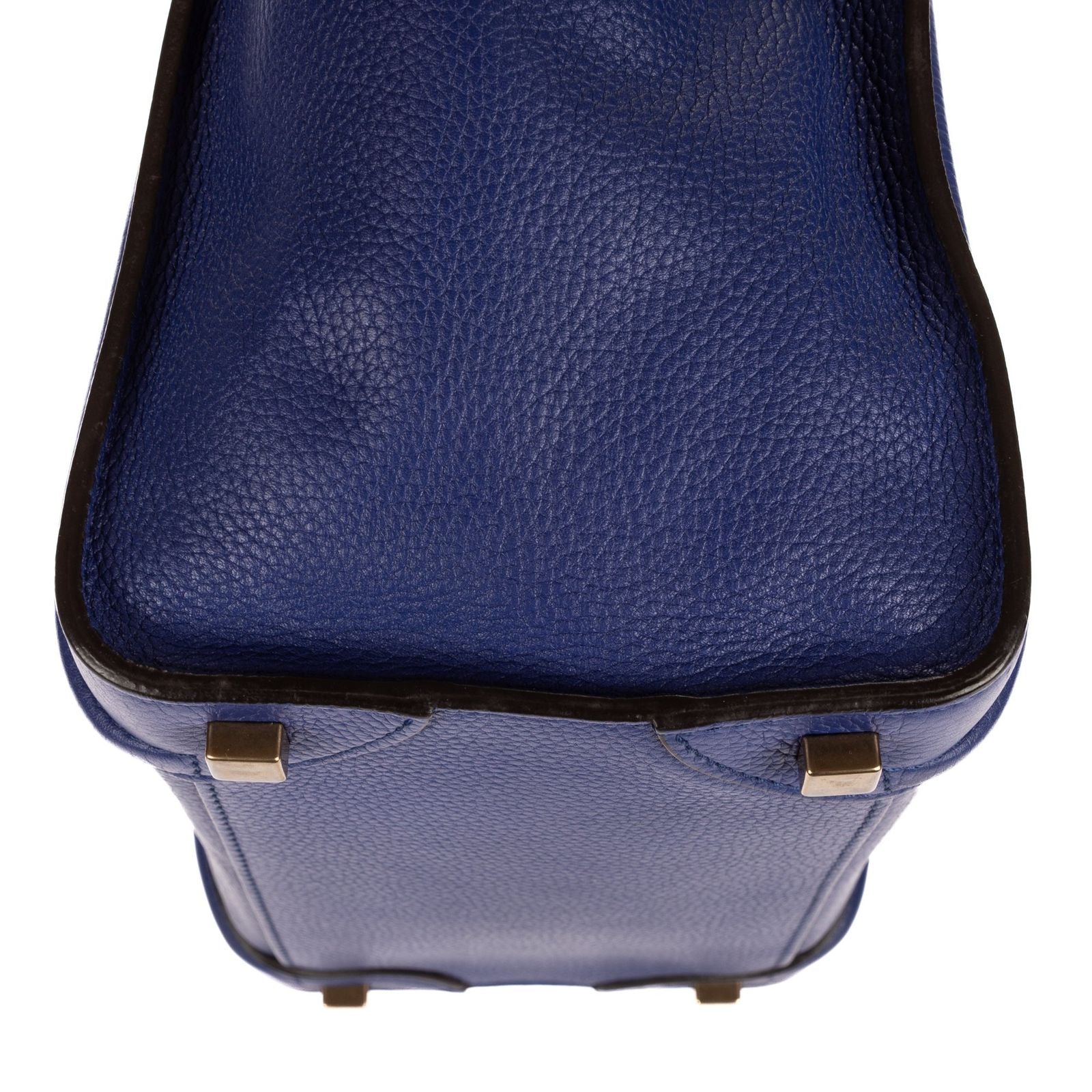 Celine Micro Luggage Navy Grain Calfskin Leather Handbag — view 8