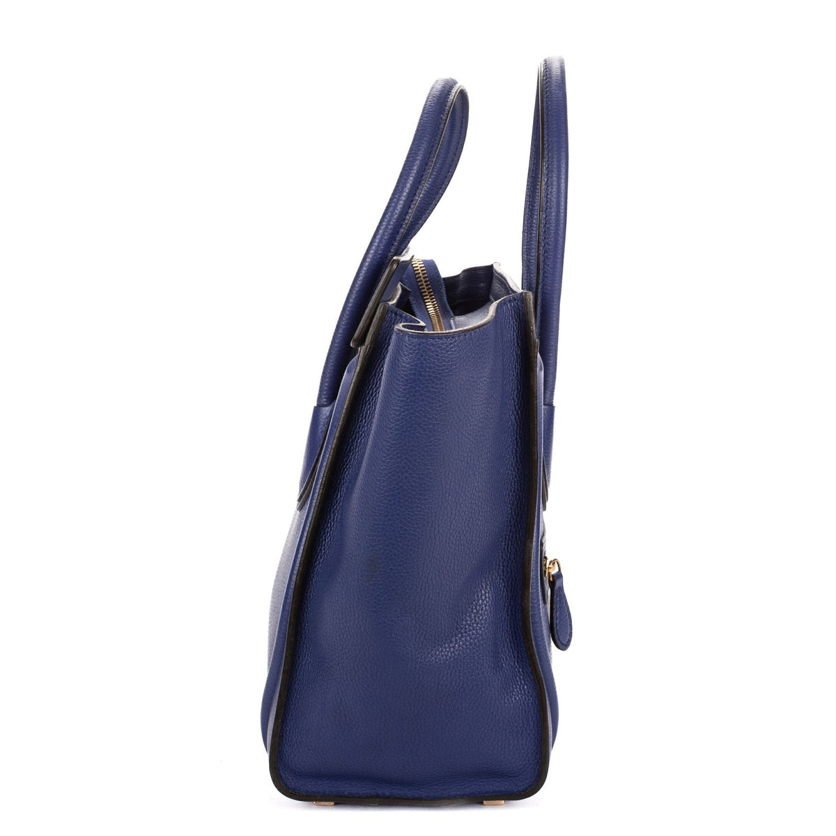 Celine Micro Luggage Navy Grain Calfskin Leather Handbag — view 4
