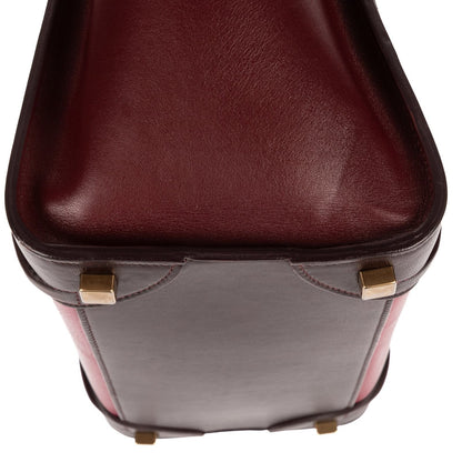 Celine Micro Tricolor Luggage Dark Brown Pink Burgundy Grain Calfskin Leather — view 7