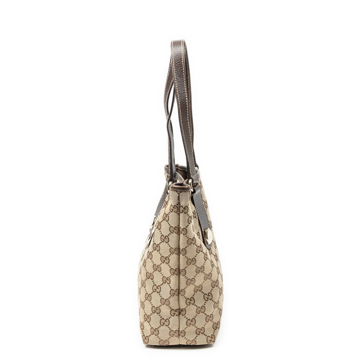 Gucci Charmy Bucket Tote Bag Brown Beige GG Canvas — view 4