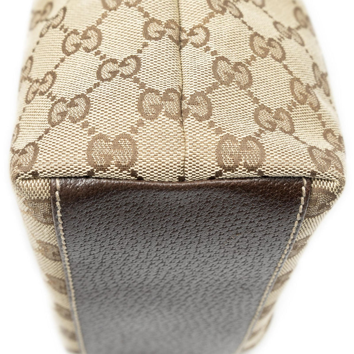 Gucci Charmy Bucket Tote Bag Brown Beige GG Canvas — view 8