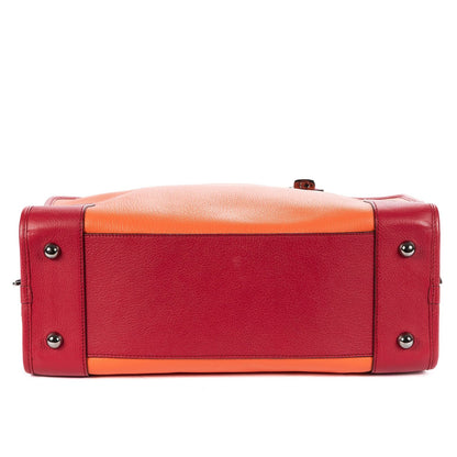 Loewe Amazona Orange Pink Goatskin Leather Shoulder Bag — view 6