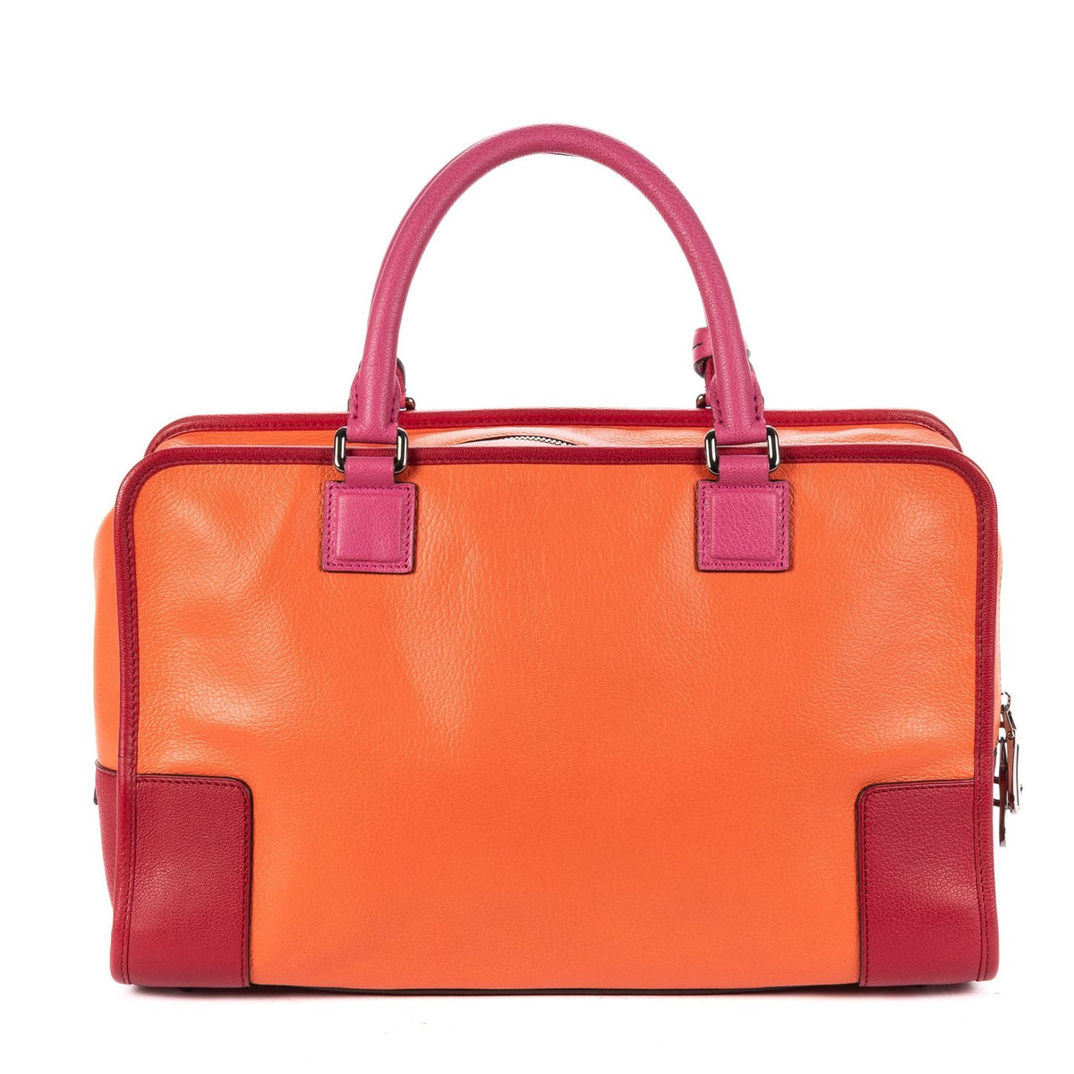 Loewe Amazona Orange Pink Goatskin Leather Shoulder Bag — view 5