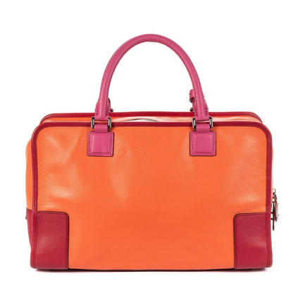 Loewe Amazona Orange Pink Goatskin Leather Shoulder Bag — view 5