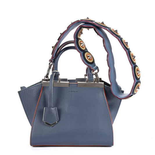 Fendi Mini Light Blue Calfskin Leather Shoulder Bag