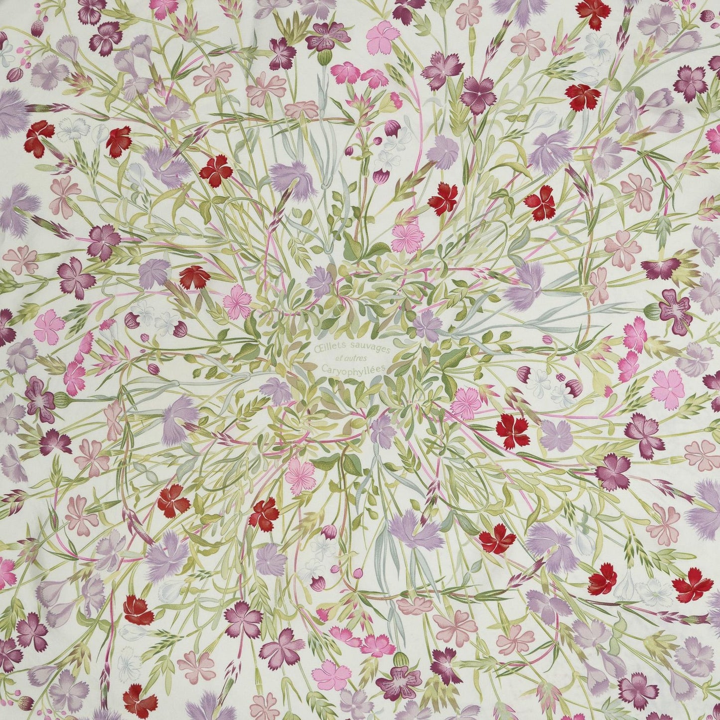 Hermes Scarf Green Lilac Pink Silk — view 3