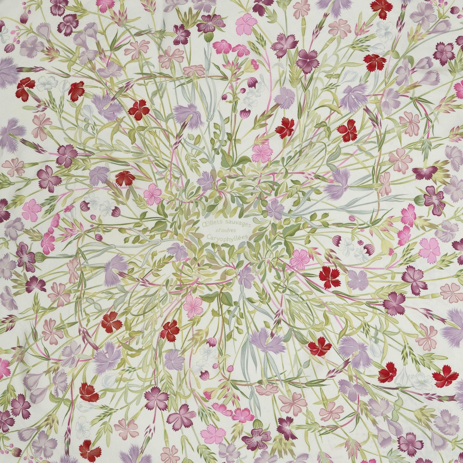 Hermes Scarf Green Lilac Pink Silk — view 3