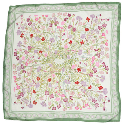 Hermes Scarf Green Lilac Pink Silk — view 2