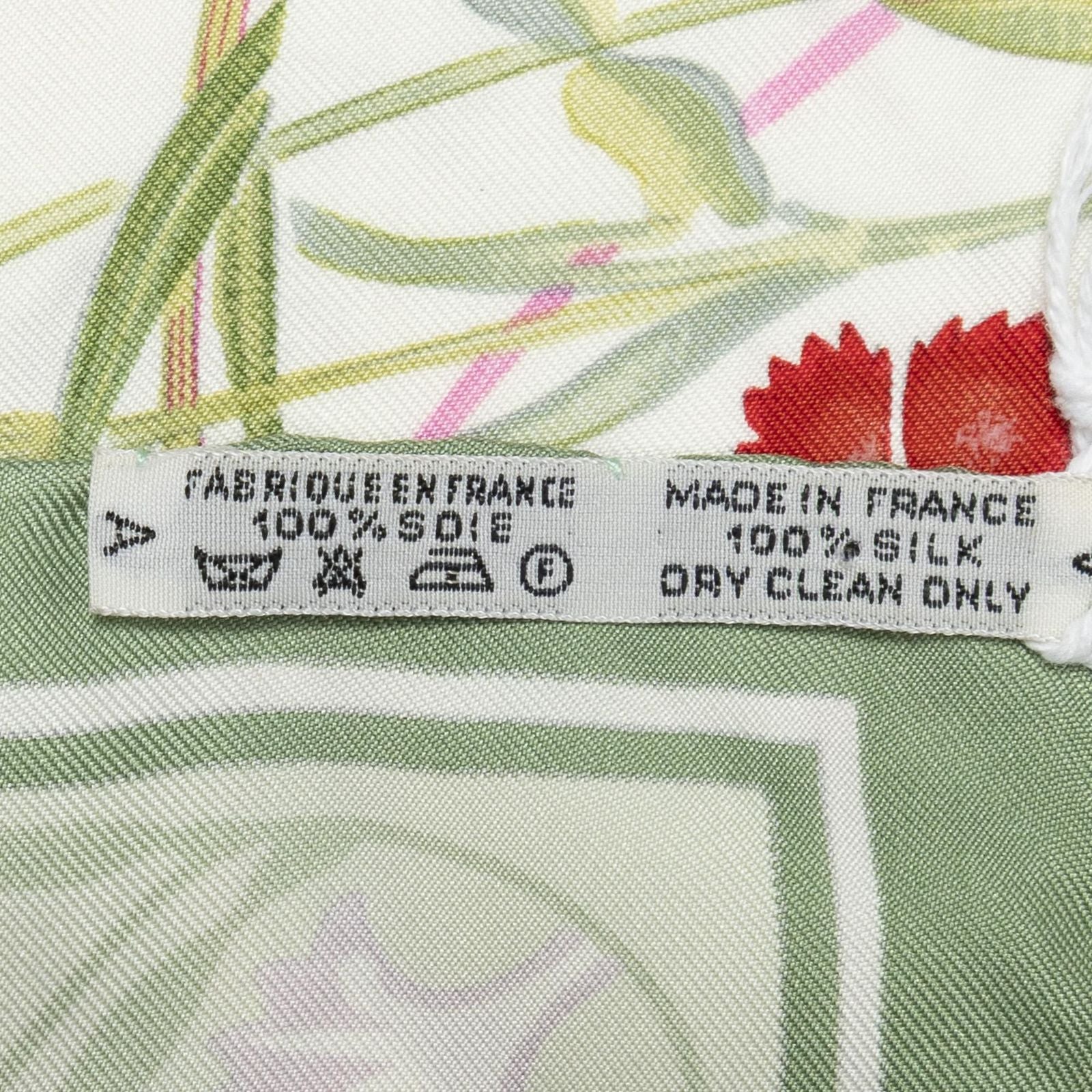 Hermes Scarf Green Lilac Pink Silk — view 5