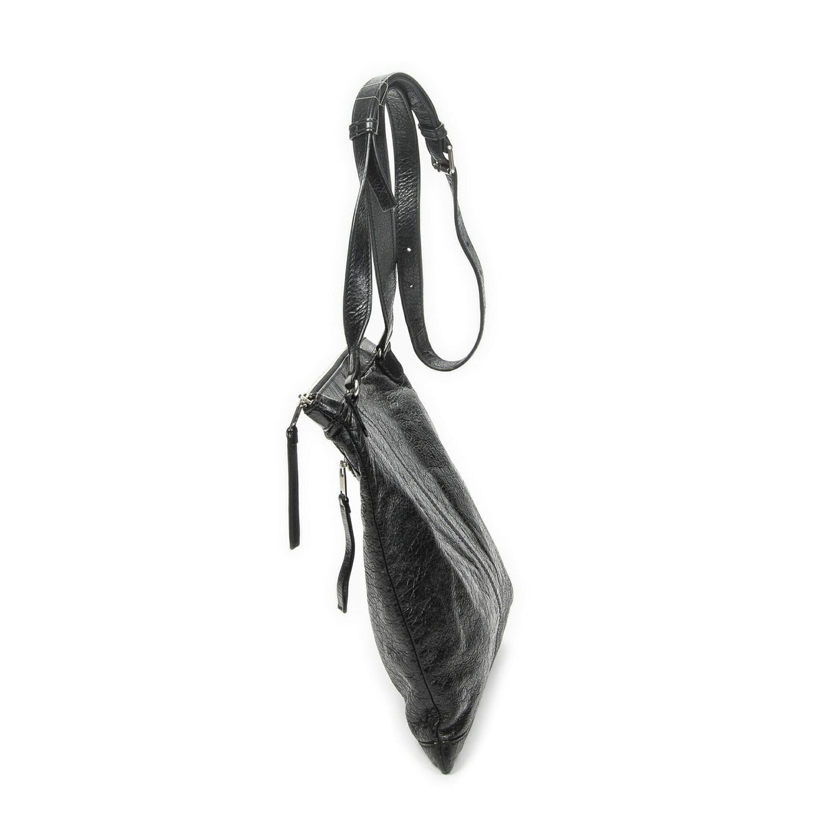 Balenciaga Messenger Bag Black Distressed Calfskin Leather — view 3