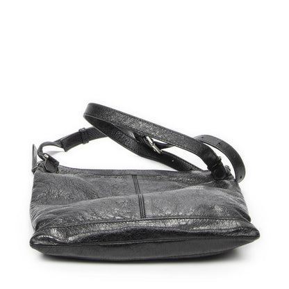 Balenciaga Messenger Bag Black Distressed Calfskin Leather — view 6