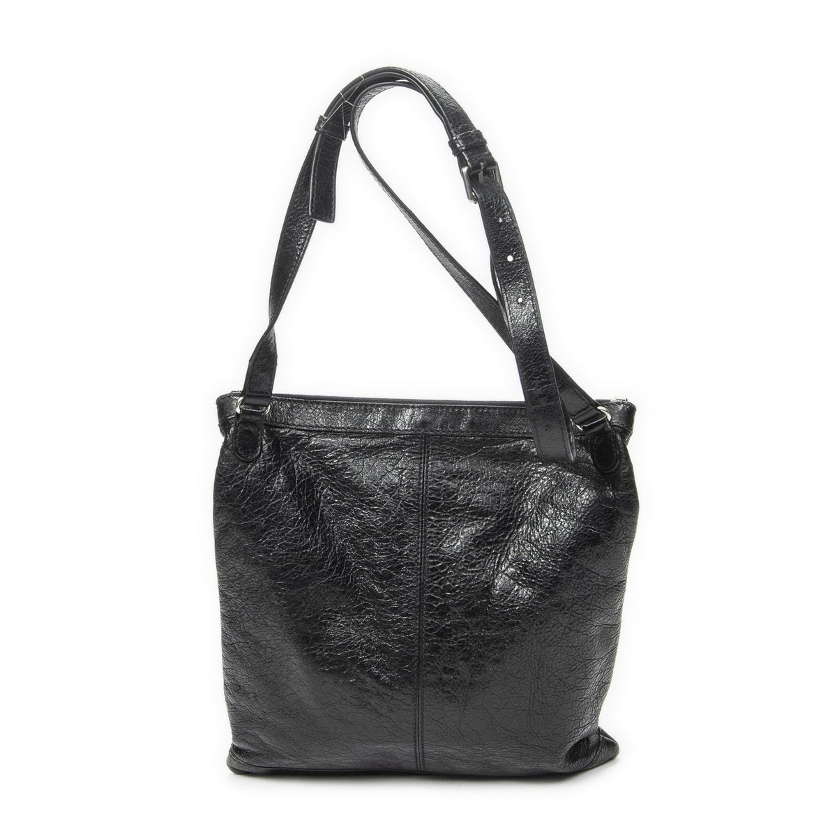 Balenciaga Messenger Bag Black Distressed Calfskin Leather — view 5
