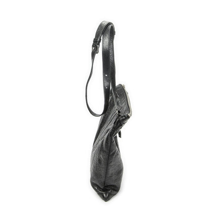 Balenciaga Messenger Bag Black Distressed Calfskin Leather — view 4