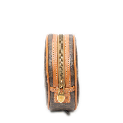 Celine Mini Round Pouch Brown Macadam Canvas — view 4