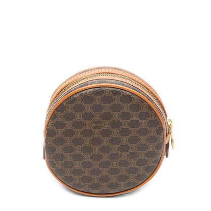 Celine Mini Round Pouch Brown Macadam Canvas — view 5