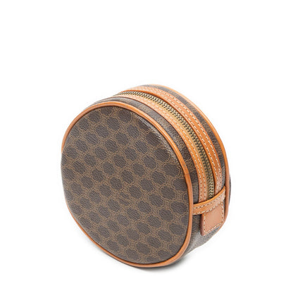 Celine Mini Round Pouch Brown Macadam Canvas — view 2
