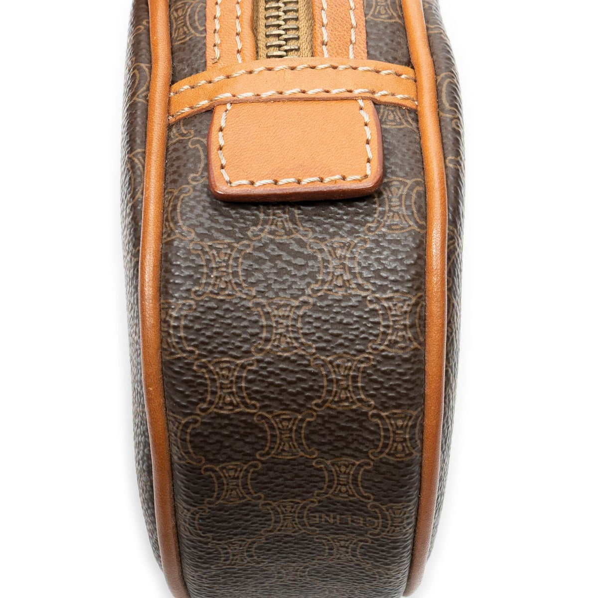 Celine Mini Round Pouch Brown Macadam Canvas — view 7