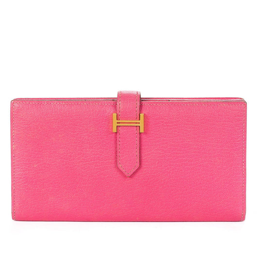 Hermes Bearn Wallet Pink Epsom Leather
