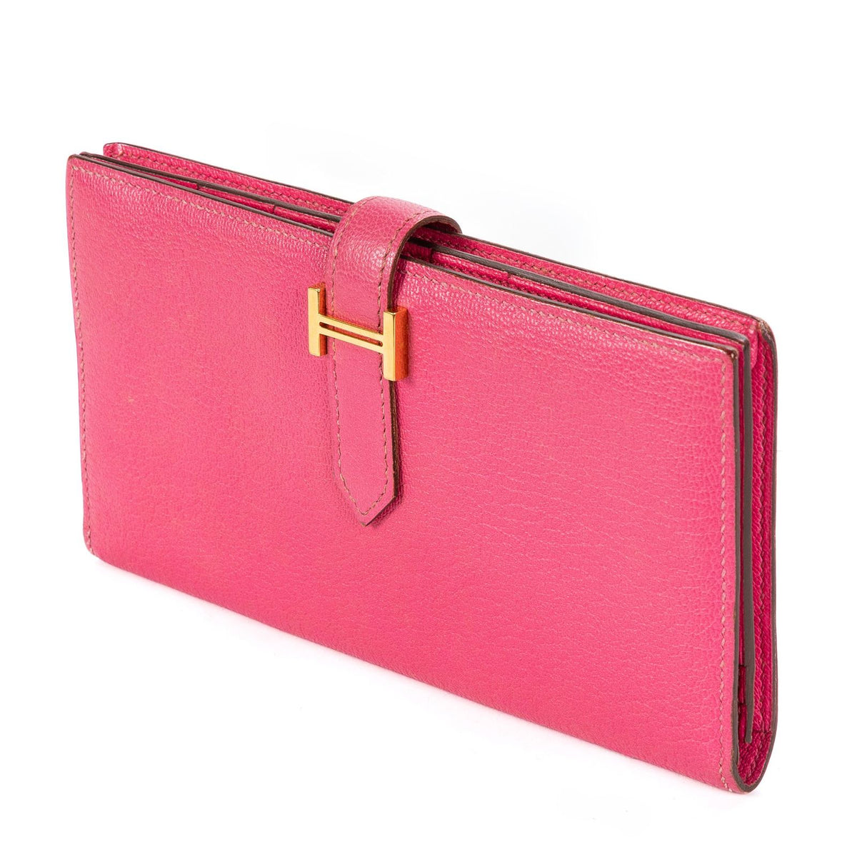 Hermes Bearn Wallet Pink Epsom Leather — view 2