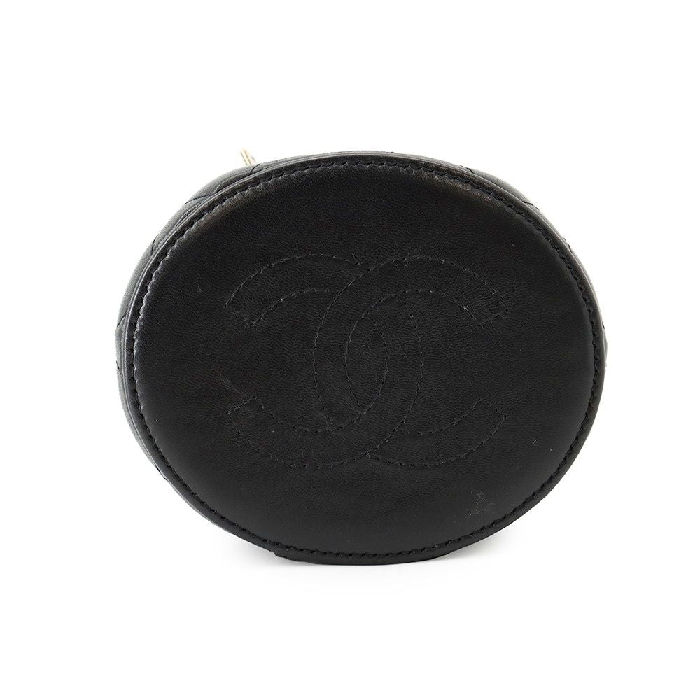 Chanel Handbag Mini Vanity Bag Quilted CC Logo Lambskin Black — view 3