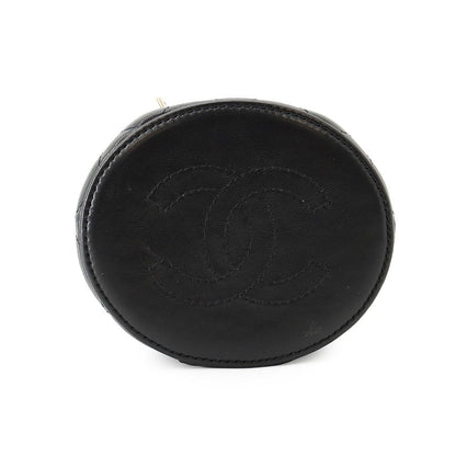 Chanel Handbag Mini Vanity Bag Quilted CC Logo Lambskin Black — view 3