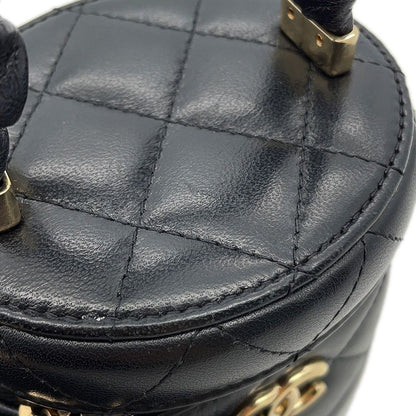 Chanel Handbag Mini Vanity Bag Quilted CC Logo Lambskin Black — view 7