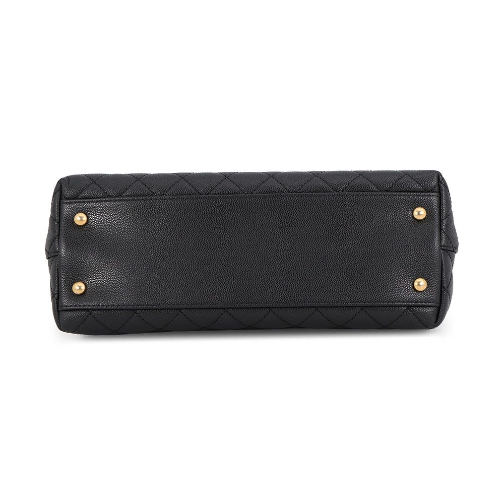 Chanel Handbag Quilted CC Logo Coco Handle Flap Caviar Leather Black — view 3
