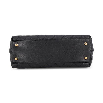 Chanel Handbag Quilted CC Logo Coco Handle Flap Caviar Leather Black — view 3